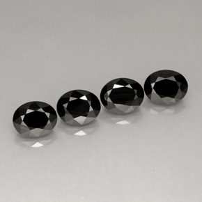 캐럿 천연 검정색 스피넬 보석, 타원형 컷, 8.9×7.2 mm, 불투명체