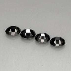 캐럿 천연 검정색 스피넬 보석, 타원형 컷, 8.9×7.2 mm, 불투명체