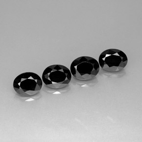 캐럿 천연 검정색 스피넬 보석, 타원형 컷, 8.9×7 mm, 불투명체