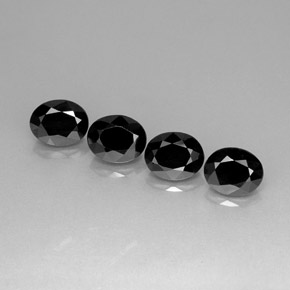 캐럿 천연 검정색 스피넬 보석, 타원형 컷, 8.9×7 mm, 불투명체