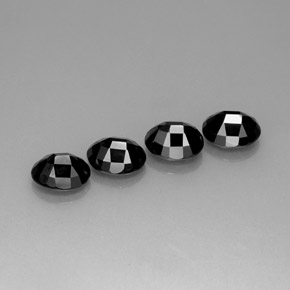 캐럿 천연 검정색 스피넬 보석, 타원형 컷, 8.9×7 mm, 불투명체