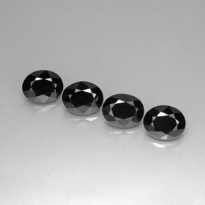 캐럿 천연 검정색 스피넬 보석, 타원형 컷, 8.9×7.1 mm, 불투명체