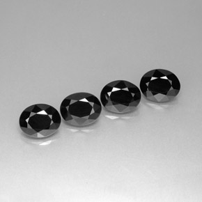 캐럿 천연 검정색 스피넬 보석, 타원형 컷, 8.9×7.1 mm, 불투명체