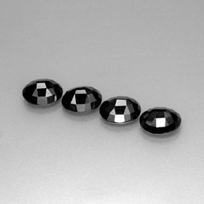 캐럿 천연 검정색 스피넬 보석, 타원형 컷, 8.9×7.1 mm, 불투명체