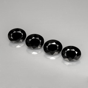 캐럿 천연 검정색 스피넬 보석, 타원형 컷, 8.7×6.9 mm, 불투명체