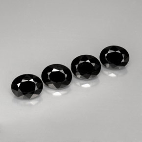 캐럿 천연 검정색 스피넬 보석, 타원형 컷, 8.7×6.9 mm, 불투명체