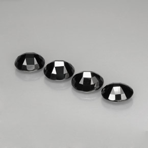 캐럿 천연 검정색 스피넬 보석, 타원형 컷, 8.7×6.9 mm, 불투명체