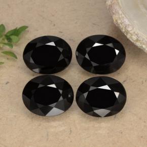 캐럿 천연 검정색 스피넬 보석, 타원형 컷, 8.8×7 mm, 불투명체