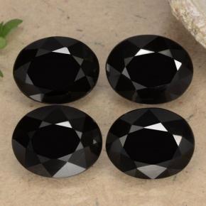 캐럿 천연 검정색 스피넬 보석, 타원형 컷, 8.8×7 mm, 불투명체