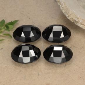 캐럿 천연 검정색 스피넬 보석, 타원형 컷, 8.8×7 mm, 불투명체