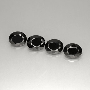 캐럿 천연 검정색 스피넬 보석, 타원형 컷, 8.9×7.2 mm, 불투명체