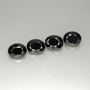 캐럿 천연 검정색 스피넬 보석, 타원형 컷, 8.9×7.2 mm, 불투명체