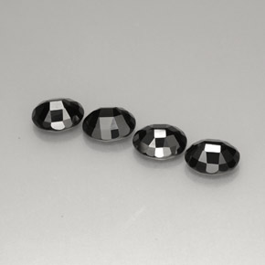 캐럿 천연 검정색 스피넬 보석, 타원형 컷, 8.9×7.2 mm, 불투명체