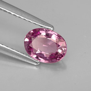0.84캐럿 천연 핑크빛 퍼플 스피넬, 타원형 컷, 6.9×5.1 mm, VVS-VS