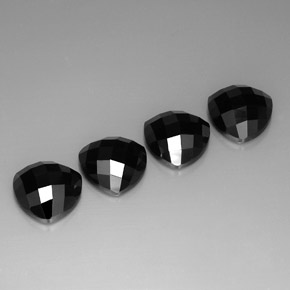 캐럿 천연 검정색 스피넬 보석, 트릴리언, 10×9.9 mm, 불투명체