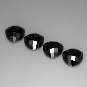 캐럿 천연 검정색 스피넬 보석, 트릴리언, 10×9.9 mm, 불투명체