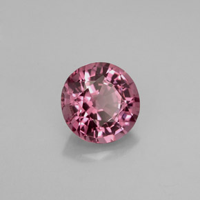 1.31캐럿 천연 핑크빛 퍼플 스피넬, 라운드 컷, 6.60 mm, VVS