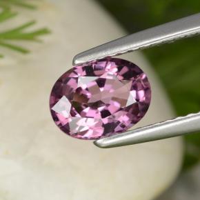 1.15캐럿 천연 핑크빛 퍼플 스피넬, 타원형 컷, 7.4×5.6 mm, VVS-VS