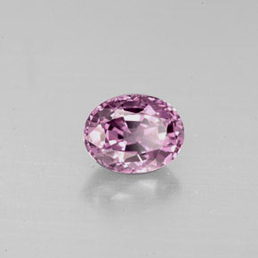 1.25캐럿 천연 핑크빛 퍼플 스피넬, 타원형 컷, 7.1×5.5 mm, VVS