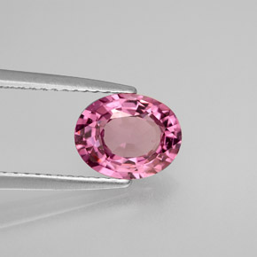 1.69캐럿 천연 바이올렛 핑크 스피넬, 타원형 컷, 8.4×6.6 mm, VS
