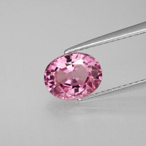 1.51캐럿 천연 바이올렛 핑크 스피넬, 타원형 컷, 7.9×6.2 mm, VS