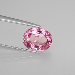 1.51캐럿 천연 바이올렛 핑크 스피넬, 타원형 컷, 7.9×6.2 mm, VS