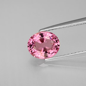 1.44캐럿 천연 보랏빛 핑크 스피넬, 타원형 컷, 7.6×6.4 mm, VVS-VS