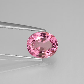 1.44캐럿 천연 보랏빛 핑크 스피넬, 타원형 컷, 7.6×6.4 mm, VVS-VS