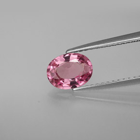 0.99캐럿 천연 보랏빛 핑크 스피넬, 타원형 컷, 7.4×5.6 mm, VS