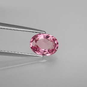 0.99캐럿 천연 보랏빛 핑크 스피넬, 타원형 컷, 7.4×5.6 mm, VS