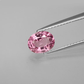 1.08캐럿 천연 보랏빛 핑크 스피넬, 타원형 컷, 7.2×5.7 mm, VVS-VS