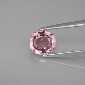1.46캐럿 천연 보랏빛 핑크 스피넬, 타원형 컷, 7.1×6.3 mm, VVS-VS