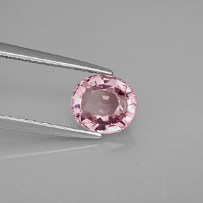 1.46캐럿 천연 보랏빛 핑크 스피넬, 타원형 컷, 7.1×6.3 mm, VVS-VS