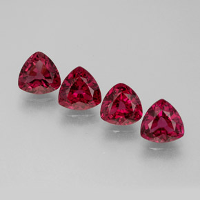 캐럿 천연 레드 스피넬 보석, 트릴리언, 5.1×5.1 mm, VS