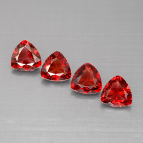 캐럿 천연 붉은빛 오렌지 스피넬 보석, 트릴리언, 5.1×5 mm, VS