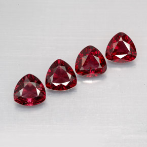 캐럿 천연 딥 레드 스피넬 보석, 트릴리언, 5.1×5 mm, VS