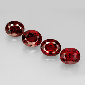 캐럿 천연 딥 레드 스피넬 보석, 타원형 컷, 6.2×5.2 mm, VS