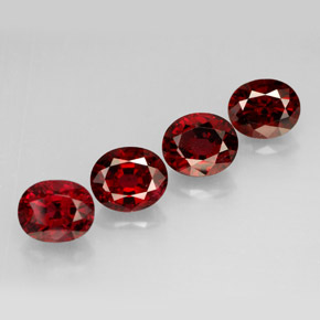 캐럿 천연 딥 레드 스피넬 보석, 타원형 컷, 6.2×5.2 mm, VS