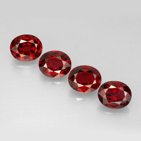 캐럿 천연 레드 스피넬 보석, 타원형 컷, 6.2×5.1 mm, VS