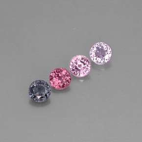 캐럿 천연 멀티컬러 스피넬 보석, 라운드 컷, 5.11 mm, VVS-VS