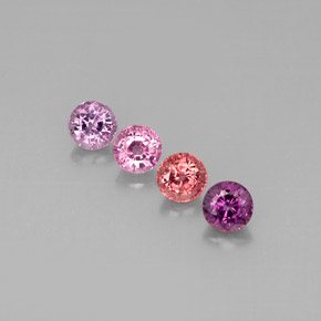 캐럿 천연 멀티컬러 스피넬 보석, 라운드 컷, 4.97 mm, VVS-VS