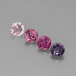 캐럿 천연 멀티컬러 스피넬 보석, 라운드 컷, 5.12 mm, VVS-VS