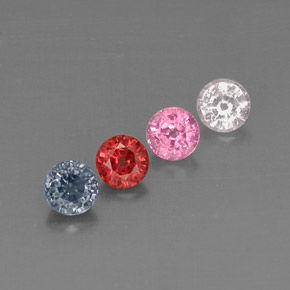 캐럿 천연 멀티컬러 스피넬 보석, 라운드 컷, 5.10 mm, VVS-VS
