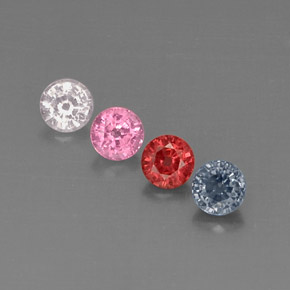 캐럿 천연 멀티컬러 스피넬 보석, 라운드 컷, 5.10 mm, VVS-VS