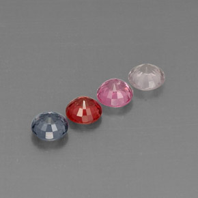 캐럿 천연 멀티컬러 스피넬 보석, 라운드 컷, 5.10 mm, VVS-VS