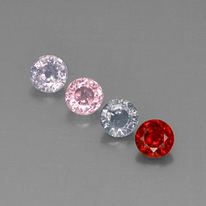 캐럿 천연 멀티컬러 스피넬 보석, 라운드 컷, 5.12 mm, VVS-VS