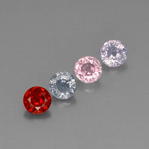 캐럿 천연 멀티컬러 스피넬 보석, 라운드 컷, 5.12 mm, VVS-VS