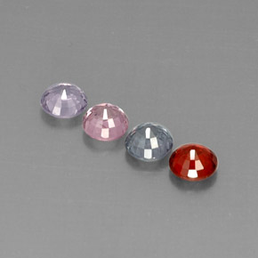 캐럿 천연 멀티컬러 스피넬 보석, 라운드 컷, 5.12 mm, VVS-VS