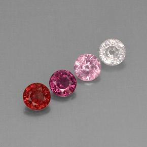 캐럿 천연 멀티컬러 스피넬 보석, 라운드 컷, 5.08 mm, VVS-VS