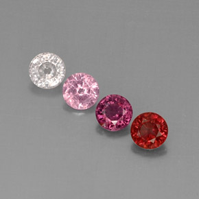 캐럿 천연 멀티컬러 스피넬 보석, 라운드 컷, 5.08 mm, VVS-VS